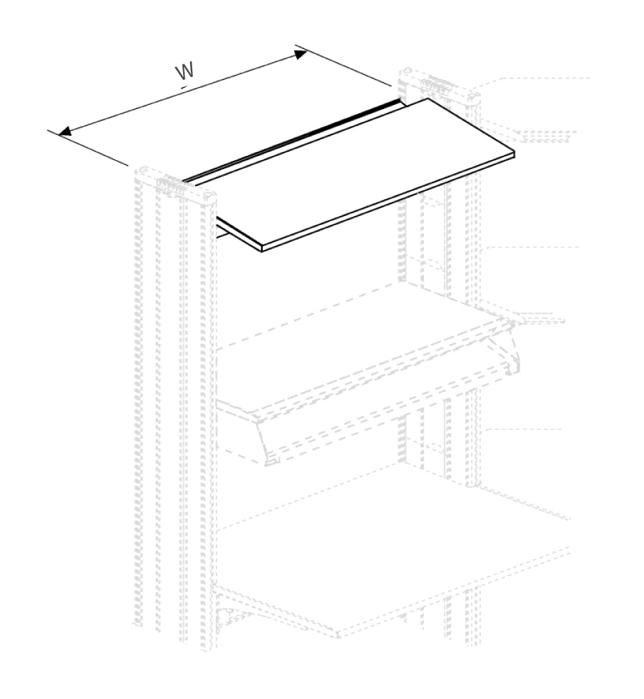 AES ESD Superstructure Standard 400 mm for ESD Workstations AES Oscar Top Iclinable el.eng p.47 drw 